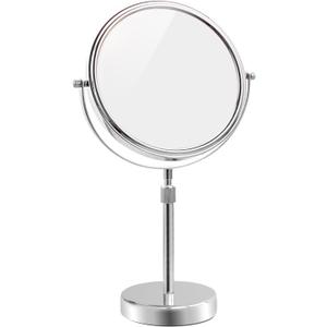 Nicesail Makeup Mirror Tabletop 8 Inch Double-Sided with 7X Magnification, Magnifying Mirror with Pedestal for Shaving Mirror, Height Adjustable for Make up Vainity Table, Chrome Finish (8 Inch, 7X)