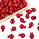 CHGCRAFT 50Pcs Mini 0.79 Inch Artificial Pomegranate Realistic Fake Fruit Lifelike Apple Simulation Foam Pomegranate for Floral Arrangements Halloween Christmas Home Kichen Display Decor