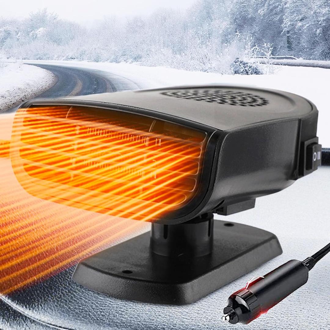 Car Heater,Portable Car Heater that Plugs into Cigarette Lighter for Jeeps SUV 12V 150W - 2 in 1 Fast Heating Defrost Defogger(Black)