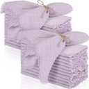 TURSTIN 24 Pieces Lavender Purple Cotton Linen Wedding Napkin Square Rustic Fringe Table Napkin for Dinners, Parties, Weddings