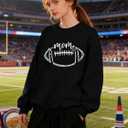 KIDDAD Game Day Sweatshirt Women Football Mom Sweatshirts Football Season Graphic Shirt Fall Casual Pullover Top (Black, S)