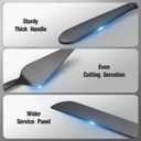 Eisinly Wedding Cake Knife and Server Set, Integral Stainless Steel Longer Cake Cutter and Wider Pie Spatula, Elegant Cake Cutting Serving Set for Party Birthday Bridal Shower Set of 2, Matte Black