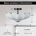 Modern Parasol Flush Mount Ceiling Light, Floral Fabric Shade Bronze Finish, 18 inches