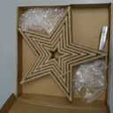 Vercraft 5 Pcs Farmhouse Star Table Decorations Lighted Star Wooden Table Sign Burlap Rope Boho Rustic Tabletop Centerpieces for DIY Crafts Fireplace Shelf Tiered Tray Home Decor