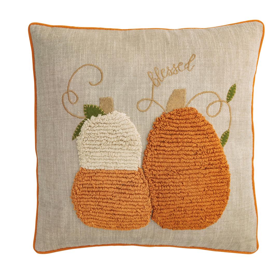 Mud Pie Thanksgiving Small Tufted Pumpkin Pillow, 
21" x 21"
