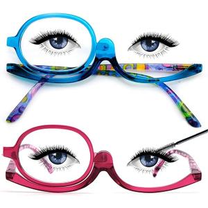 Sehnsucht 2 Pairs Eye Make Up Reading Glasses Womens Magnifying Cosmetic Readers Rotating Makeup Glasses for Women