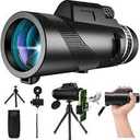 MonocularTelescope 80x100 High Powered Monoculars High Definition for Adults High Powered with Smartphone Adapter Telescope Hunting Wildlife Bird Watching Travel Camping HikingDark Green