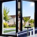 rabbitgoo One Way Window Privacy Film Tint with 3 Tools for Home, Sun Heat UV Blocking Control Reflective Adhesive Mirror Tint See Out Not in Office Door Covering, Blue Silver, 29.5 x 78.7 inches
