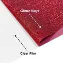 Red Glitter HTV Heat Transfer Vinyl, 12" x 8ft lron on Vinyl, for T-Shirt Ironing, Vinyl HTV Easy to Cut and Weed, The Best Choice for DIY Creativity