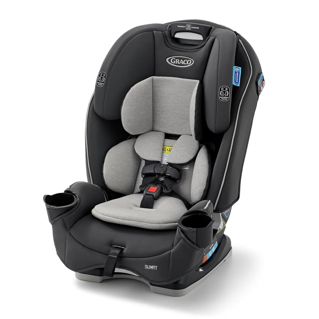 Graco Slimfit 3-in-1 Convertible Car Seat, Slim Car Seat with Space-Saving Design, Highback Booster Seat with 10-Position Headrest, Rear Facing and Forward Facing Carseat, Darcie MFD: 2025/07/22