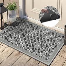 Color&Geometry Door Mat Indoor Entrance 36"x60", Front Door Mat Indoor Rugs for Entryway Non Slip Washable Low-Profile Entryway Rugs Entry Mat Rug Doormat, Grey(Rolled-up NO Creases)