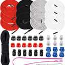 Drawstring Cord Trim Replacement Cording with Easy Threaders+Cord Locks End Spring Toggle and 10 Yard Elastic Bungee Cords Stretch String for Sweatpants, Clothings, Pants, Jackets Coats, Hoodie