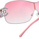 VANLINKER Wrap Around Y2K Sunglasses for Women Men Oversized Shades VL9704 | Trendy Frameless One-Piece Shield Shades with Futuristic Fashion Style for Parties, Music Festivals, Driving and Daily Wear