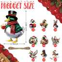 Chunful 36 Pcs Funny Mallard Duck Christmas Ornament Wooden Mallard Duck with Santa Hat Ornament Christmas Tree Hanging Wildlife Decor for Bird Lovers Gift Holiday Xmas Tree Decor