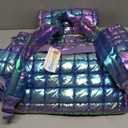 Quilted Backpack for Women, Lightweight Travel Gym Bag, Hiker Pack Drawstring Padding Backpacks, Puffer Travel Bag for Casual Daypack (Dazzling Purple)