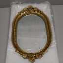 GUOER Vintage Antique Decorative Bathroom Vanity Tray Decor Mirror Tray for Dessert Table Coffee Table Vanity Home Decor Serving Tray with Handle Gold