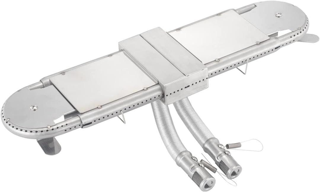 Universal Grill Replacement BBQ Adjustable Bar Burner Oblong Tube Burner for Brinkmann and Other Gas Grills, Extends from 15" up to 22 1/4", 1 Pack KA894