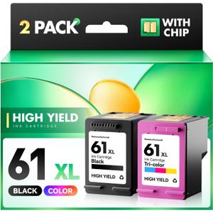 61XL Ink Cartridge Replacement for HP 61 XL(Black Color Combo Pack) for HP61 HP61XL for 4500 5530 4630 2540 4502 2542 4635 5535 4501 3050 2541 3510 2514 3512 1000 1010 1510 Printers