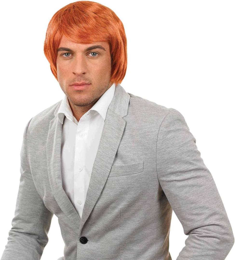 Fun Shack Men's Mens Ginger Boy Band Wig Adult Costume, Mens Ginger Boy band Wig, One Size