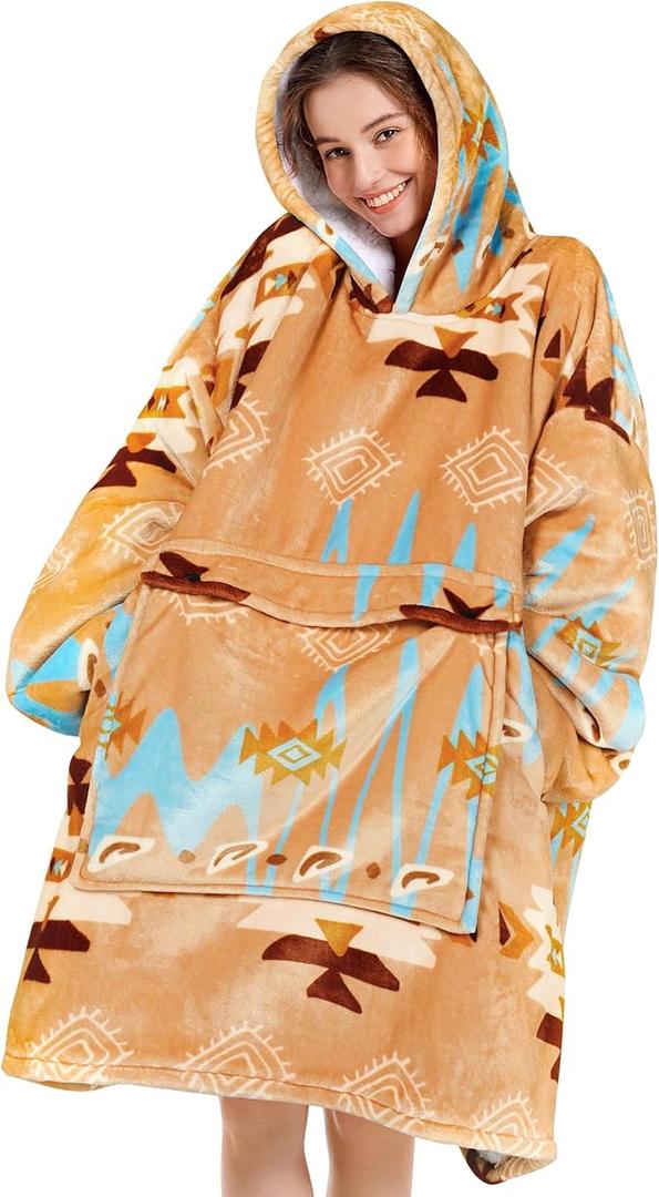 Narecte Cozy Oversized Blanket Hoodie Wearable Blanket Adults Soft Hooded Blanket Hoodie Birthday Gifts for Women Christmas