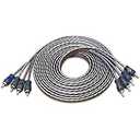 Fonestuff 2 Channel to 4 Channel RCA Audio Interconnect Cable 16.4ft 2 Male to 4 Male Y Splitter RCA Car Audio Cable Shielded Aux Cord for Home Theater, Car, Amplifiers, Hi-Fi Systems, Speakers