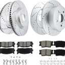 Front & Rear Brake Pads and Rotors Kit for Toyota Camry 2012-2017, for Toyota Avalon 2013-2018, for Lexus ES350/ES300h 2013-2018, Ceramic Brake Pads and Geomet-coated Disc Brake Rotors