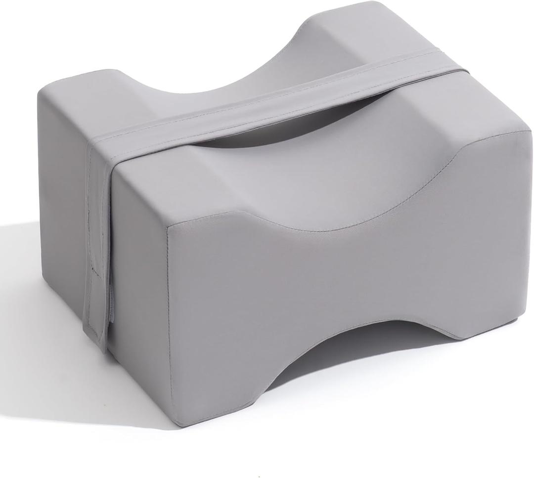 Knee Pillow for Side Sleepers, Leg Pillow for Sciatica, Back, HIPS, Knees, Joints Pain Relief,Pillows for Between Legs While Sleeping Spine Alignment Support & Relieves Pressure, Arctic Gray