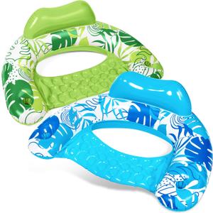 SLOOSH Inflatable Pool Floats Adult,2 Pack Pool Chairs with Cup Holders,X-Large Blow up Floats Chair,Hammock Noodle Mat for Relaxing Summer Water Fun Swimming Party Beach