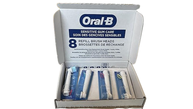 Oral-B Sensitive Gum Care Electric Toothbrush Replacement Brush Heads, 8 Count (White)