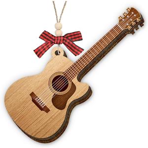 Tiny Detalles Acoustic Guitar Christmas Ornament 2025, Wooden Ornaments for Christmas Decorations, Acoustic Ornament for Him Her, Gifts for Guitar Players