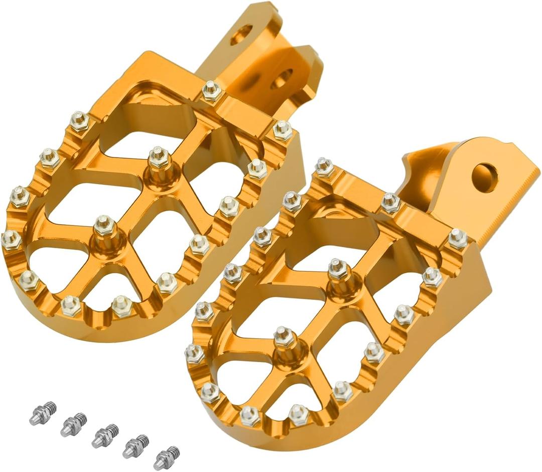 LKV Surron Dirt Bike Foot Pegs CNC Motorcycle Footpegs Pedals Rests Compatible with Sur Ron light Bee S/X Segway X160 X260 Talaria Sting MX3 MX4 Taparia XXX, Gold