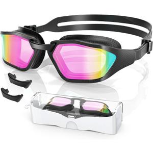Greatever Sleek Swim Goggles Unisex-Adult, UV400 Protection Swimming Goggles, HD Wide View Goggles, Anti Fog No Leakage (G17-black/ Electroplated Pink Lens) Greatever Sleek Swim Goggles Unisex-Adult, UV400 Protection Swimming Goggles, HD Wide View Goggles, Anti Fog No Leakage (G17-black/ Electroplated Pink Lens)