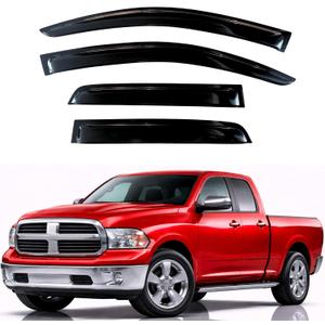 KPY Rain Guards Fit for 2009-2018 RAM 1500 Quad Cab, Out-Channel Window Visors Vent Wind Deflectors 4PC, Truck Accessories for 2019-2024 RAM 1500 Classic (Extended Cab Only)