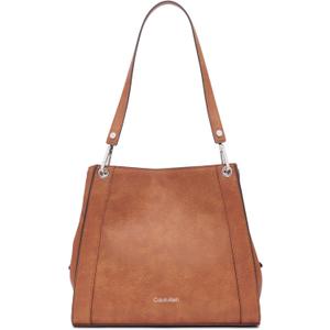 Calvin Klein Reyna Novelty Triple Compartment Shoulder Bag (One Size, Caramel Mix)