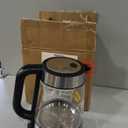 Amazon Basics Electric Kettle with Glass Carafe for Tea and Coffee, BPA-Free, Fast Boiling, Auto Shut-Off, 1.7 Liter, 1500W, Black and Silver (1.8 Quarts)