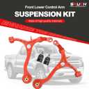 Front Lower Control Arms with Ball Joints for 2008-2012 Honda Accord & 2009-2014 Acura TSX, 4PCS Front Suspension Control Arm Replacement - K641112 K641113