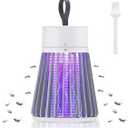 Bug Zapper Rechargeable, Hangable Mosquito Killer Lamp - Portable UV Insect Gnat Trap for Outdoor/Indoor, USB-Powered with Grid for Camping, Bedroom, Patio, Kitchen