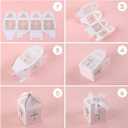 LEMESO 50 Pack Baptism Laser Cut Favor Boxes 2x2x3 Inch White Small Gift Boxes with Dotted Fold Lines Silk Ribbons and Cross Tags for Christening First Communion Wedding Baby Shower Bautizo