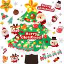 3Ft DIY Felt Christmas Tree for Kids, 29pcs Detachable Ornaments Toddler Wall Hanging Christmas Tree with String Light (Batteries not Included) (Small, Three Layers of Snow Edge)