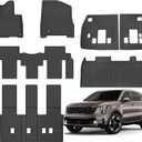 Floor Mats for 2026 2025 Kia Carnival Hybrid 8 Seats (Not for Fuel) Upgrade Trunk Mat with Backrest Mat All Weather TPE Floor Liners Fit for 2025 2026 Carnival Anti-Slip Full Set Car Accessories