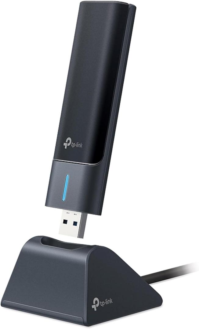 TP-Link WiFi 6E USB Adapter for Desktop PC - (Archer TXE50UH) AXE3000 Tri-Band Wireless Network Adapter, Ultra-Low Latency, MU-MIMO, OFDMA, Refined Security, WPA3, Supports Windows 11/10