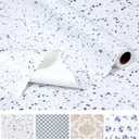 RAY STAR 18 Inch x 48 Inch Shelf Liner, Non Adhesive Marble White Cabinet Liner for Pantry Drawer Vanity, Strong Grip Non Slip Waterproof, Pretty Shelf Liners for Kitchen Cabinets (18"W x 48"L)