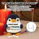 Love Romantic Gifts for Him Her Boyfriend Girlfriend, Crochet Penguin Anniversary Birthday Present for Women Men, Christmas Valentines Gift for Couples Wife Husband (Blue Love Penguin)