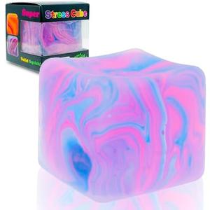 Stress Cube for Kid & Adults, Gel Filled Squishy Toys for Kids Stress Relief - High Density Squeeze Balls for Students Calming, Fidgets for Classroom Prize Toys, Purple