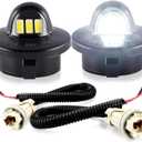 D-Lumina LED License Plate Light Tag Lamp with Socket Wiring Harness for Fo-rd F150 F250 F350 F450 F550 Super Duty Ranger Explorer Bronco Excursion Expedition, Powered by 3-SMD 6500K White, Pack of 2