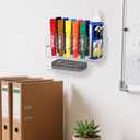 Dry Erase Marker Holder, 10 Slots Wall Mount Acrylic Pen Holder Clear Curved Surface Design for Whiteboard, Office, Home, Marker, Classroom Organization, Eraser and Cleaner Not Included