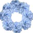 10pcs Hydrangea Silk Flowers Heads with Stems Artificial Hydrangea Flowers for Wedding Home Party Baby Shower Decor (Blue)