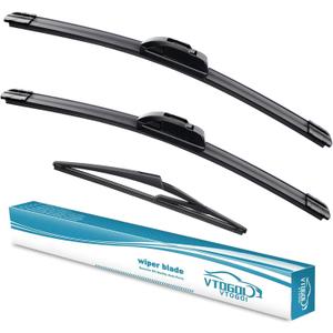 VTOGOI Wiper Blades With Rear Wiper Blades Set For 2007-2012 Mini Cooper Automotive Replacement Windshield Wiper Blades, That Meet OEM Quality Easy DIY Install 19"+18"+10"(Set of 3)