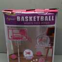 Kids Basketball Hoop with Stand, Adjustable Height 3.5FT-6.2FT Toddler Basketball Hoop, Basketball Goal Outdoor Indoor Toys for Girls Age 3 4 5 6 7 8 Years Old Gifts(Pink)