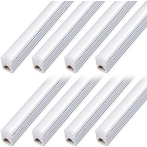 8 Pack LED Shop Light 4ft, 20W 2200lm 6500K (Super Bright White), T5 Integrated Fixture with Linkable Shop Light, Corded Electric with Built-in ON/Off Switch